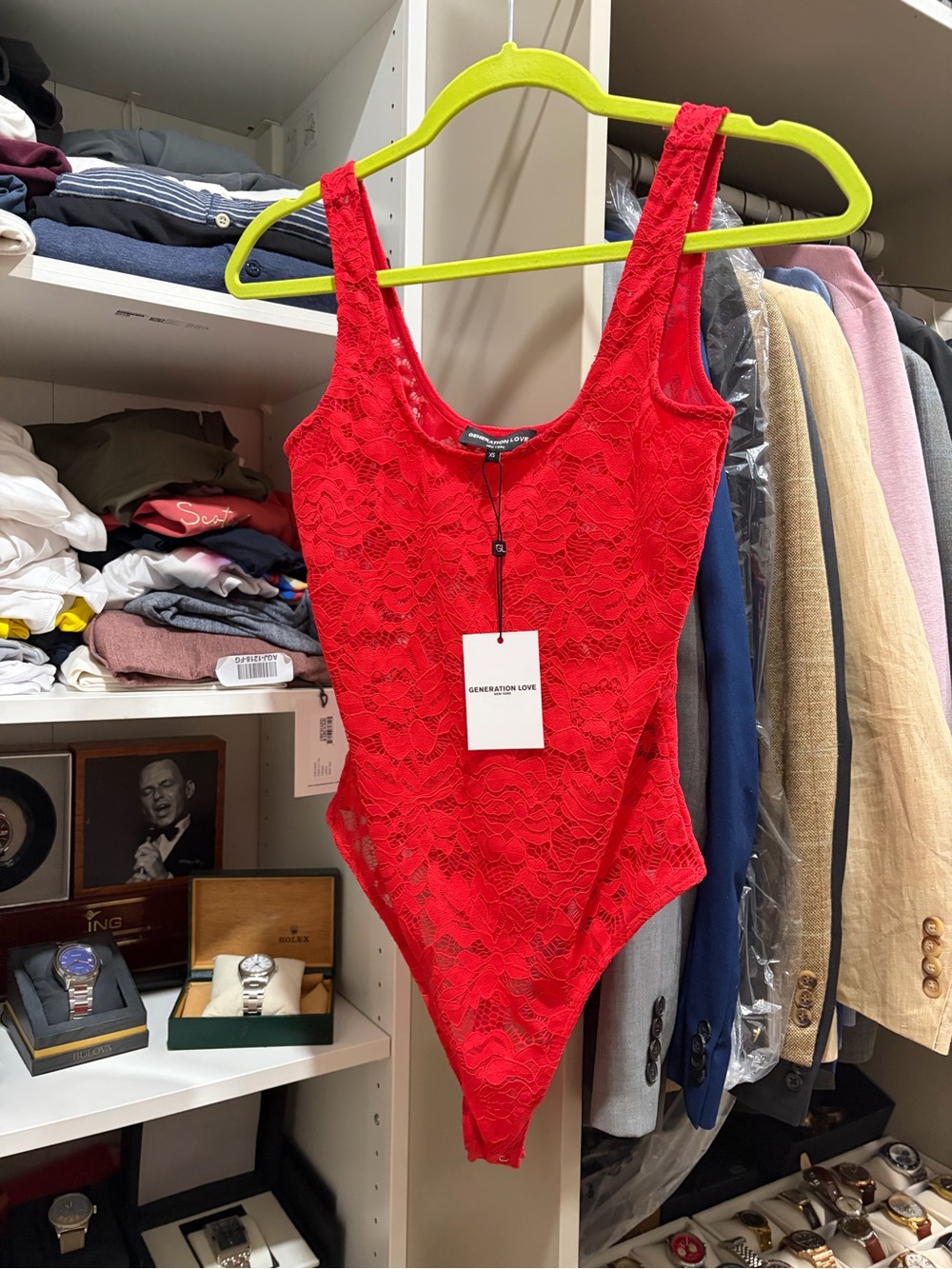Generation Love Red Lace Tank Bodysuit